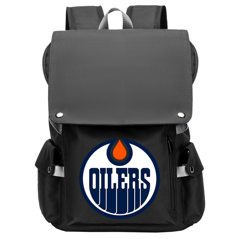 Edmonton Oilers Hockey Team School Backpack Oxford Laptop Bag