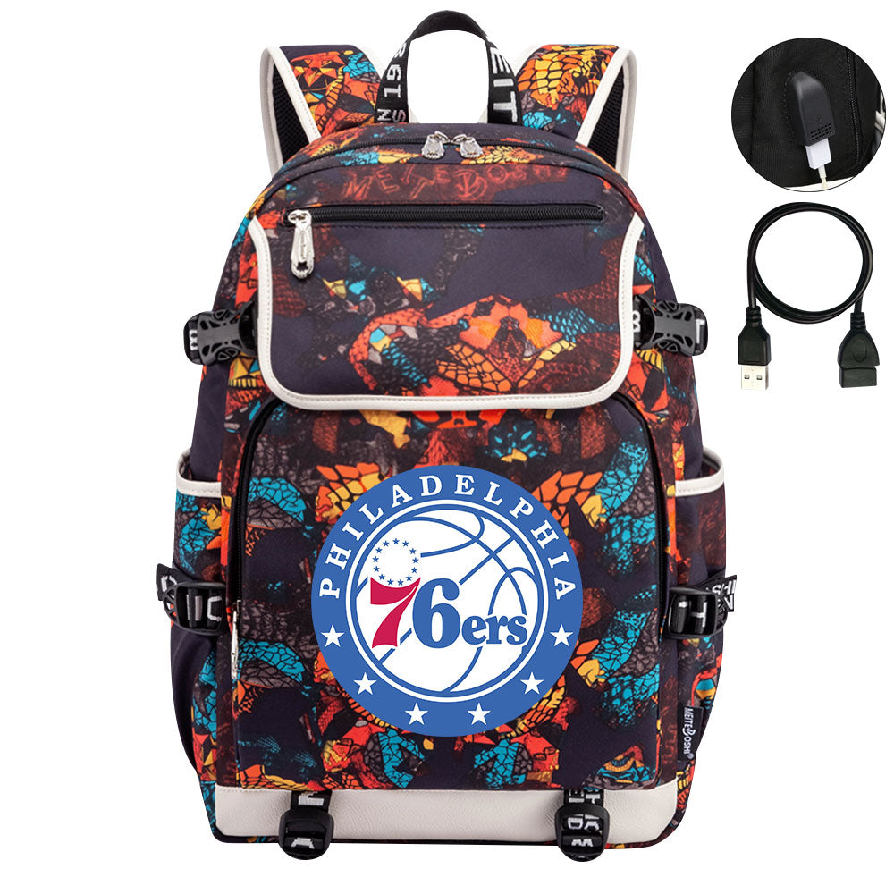 Philadelphia 76ers Backpack School Notebook Travel Bags