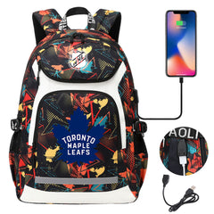 Toronto Maple Leafs Hockey League Backpack School Notebook Travel Bags With USB