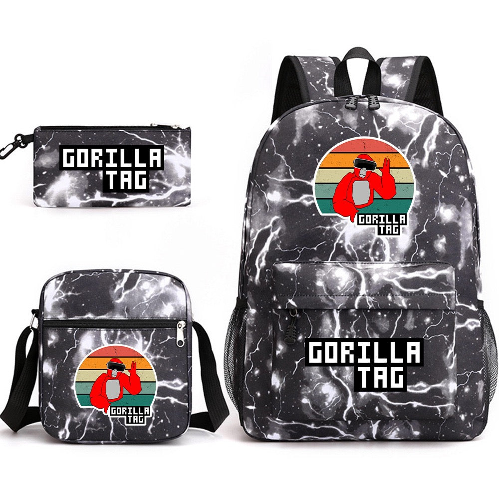 Gorilla Tag School Backpack Shoulder Bag Pencil Bags 3pcs Set