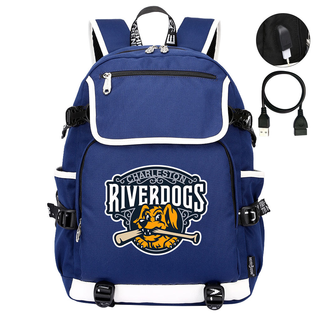 Charleston RiverDogs Backpack School Notebook Travel Bags