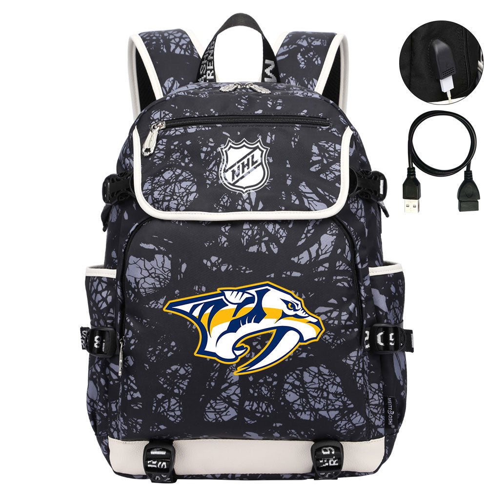 Nashville Predators Hockey League Backpack School Notebook Travel Bag