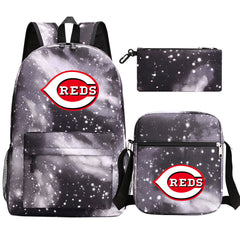 Cincinnati Reds Baseball School Backpack Shoulder Bag Pencil Bags 3pcs Set