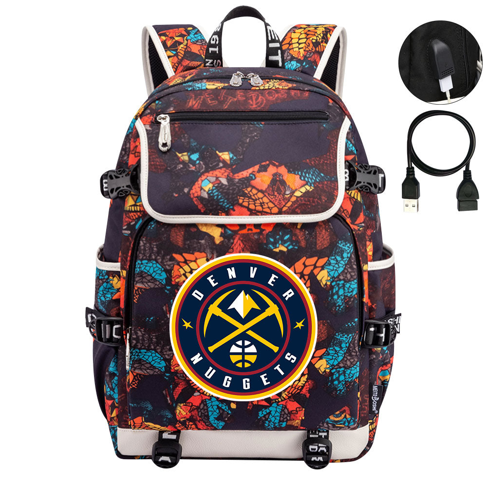 Denver Nuggets Backpack School Notebook Travel Bags
