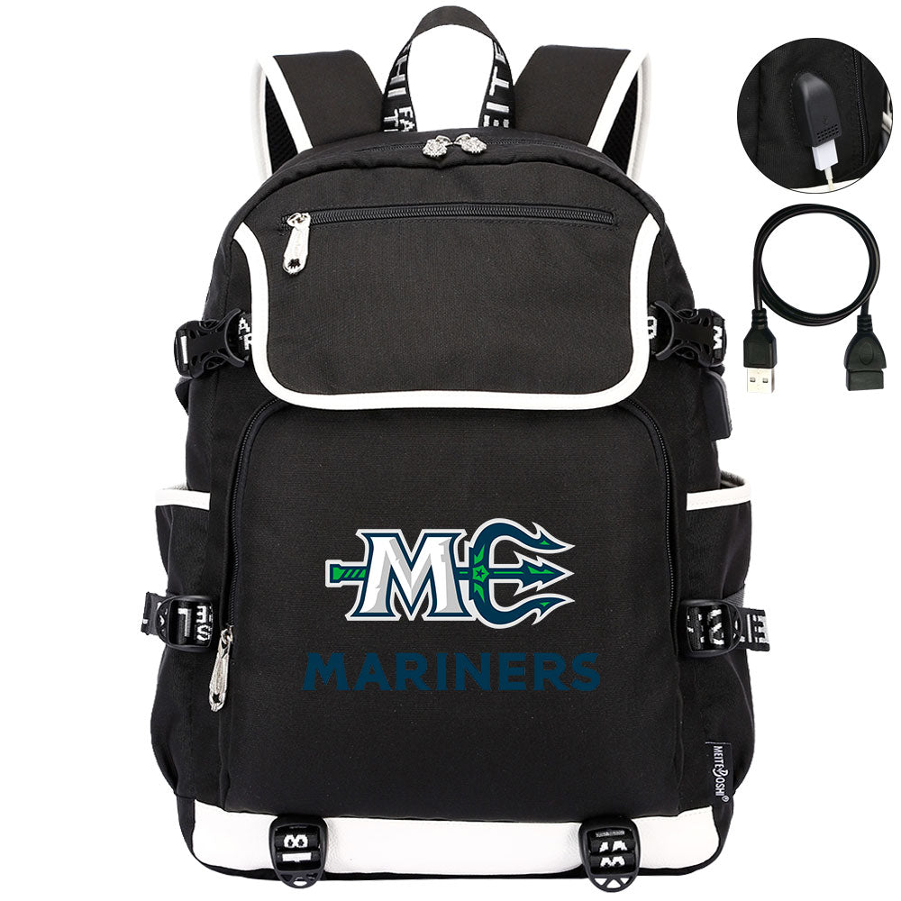 Maine Mariners Hockey League Backpack School Notebook Travel Bag