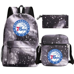 Philadelphia 76ers Basketball School Backpack Shoulder Bag Pencil Bags 3pcs Set