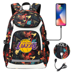 Los Angeles Lakers Backpack School Notebook Travel Bags With USB