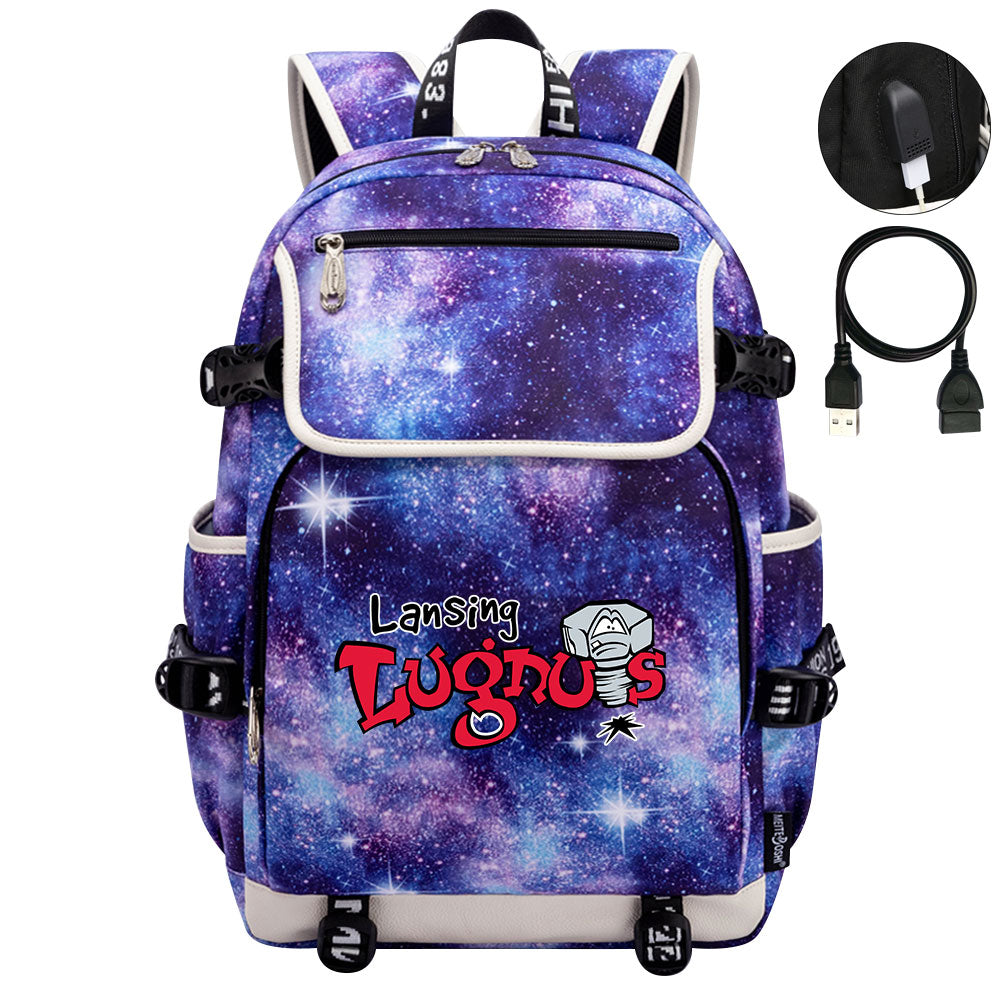 Lansing Lugnuts Backpack School Notebook Travel Bags