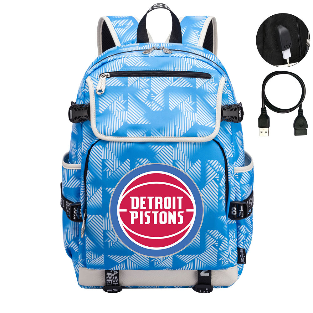 Detroit Pistons Backpack School Notebook Travel Bags