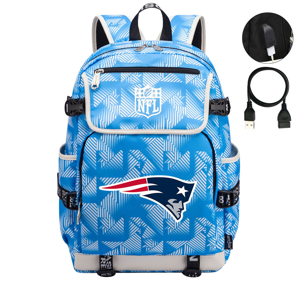 New England Patriots Football Rugby Backpack School Notebook Travel Bags