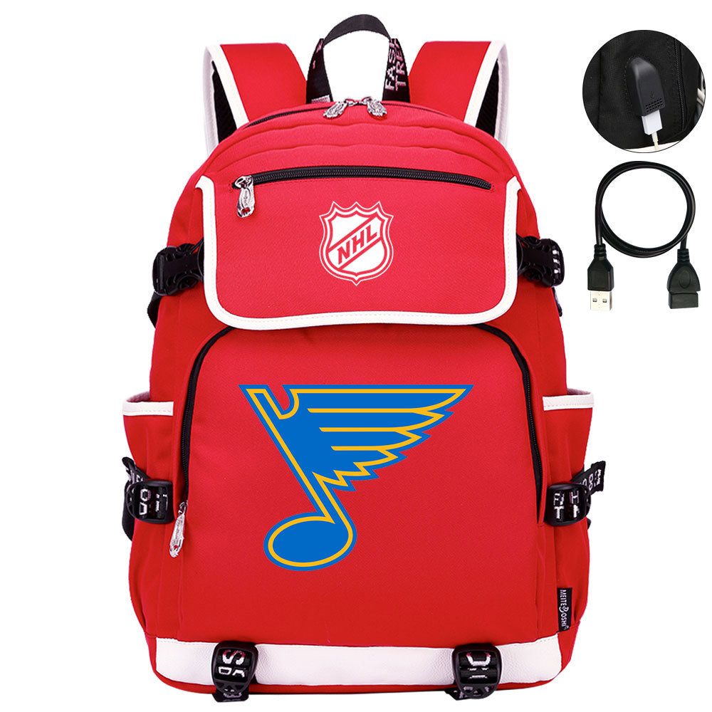 St Louis Blues Hockey Team Backpack School Notebook Travel Bags