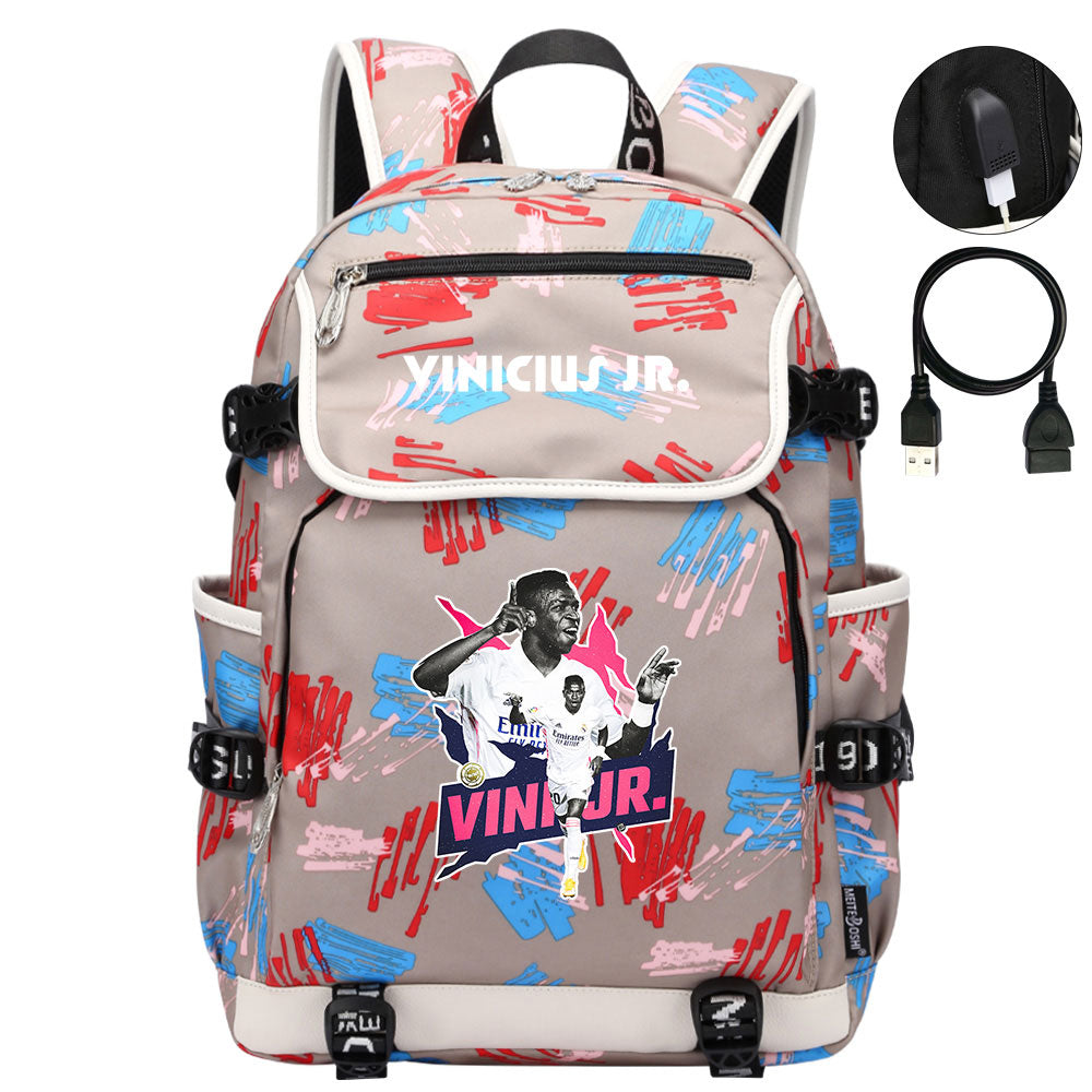 Vinicius Junior FC Backpack School Notebook Travel Bags