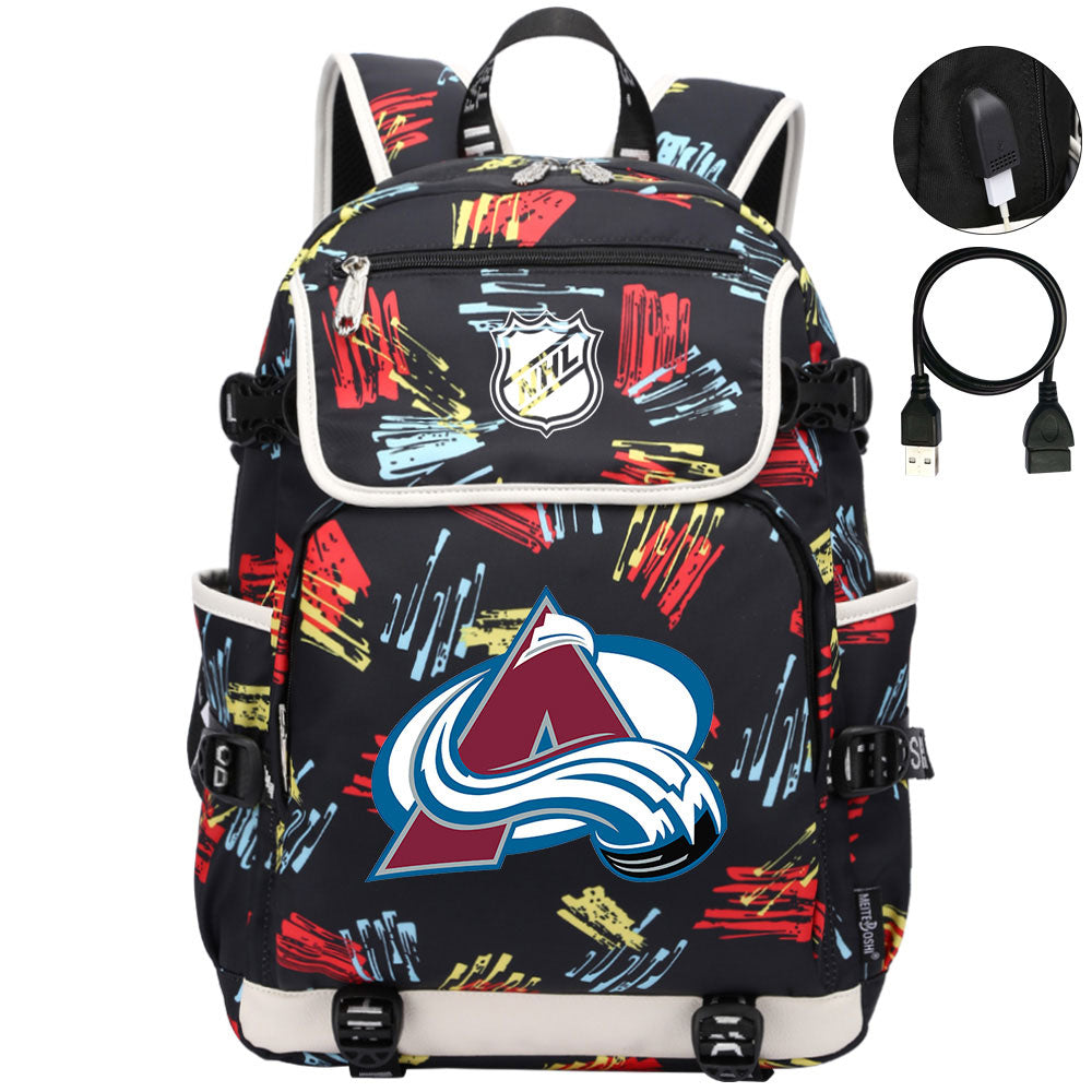 Colorado Avalanche Hockey League Backpack School Notebook Travel Bag