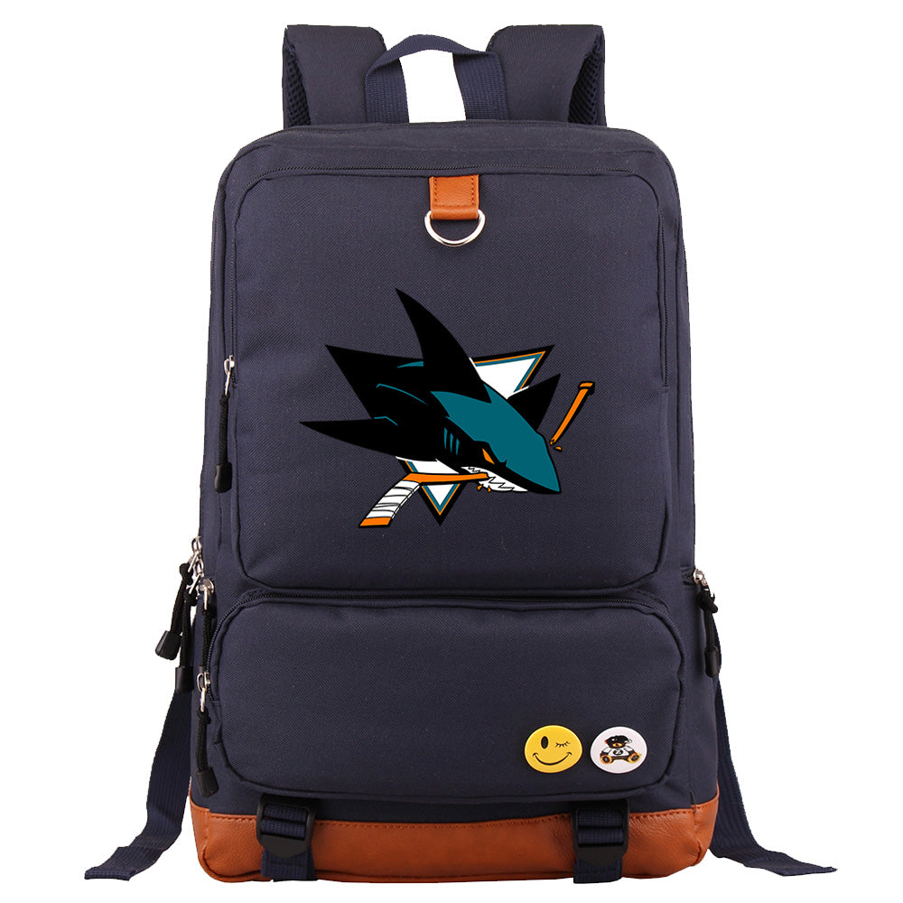 San Jose Sharks Hockey Team Proof Backpack NoteBook Laptop School Bag