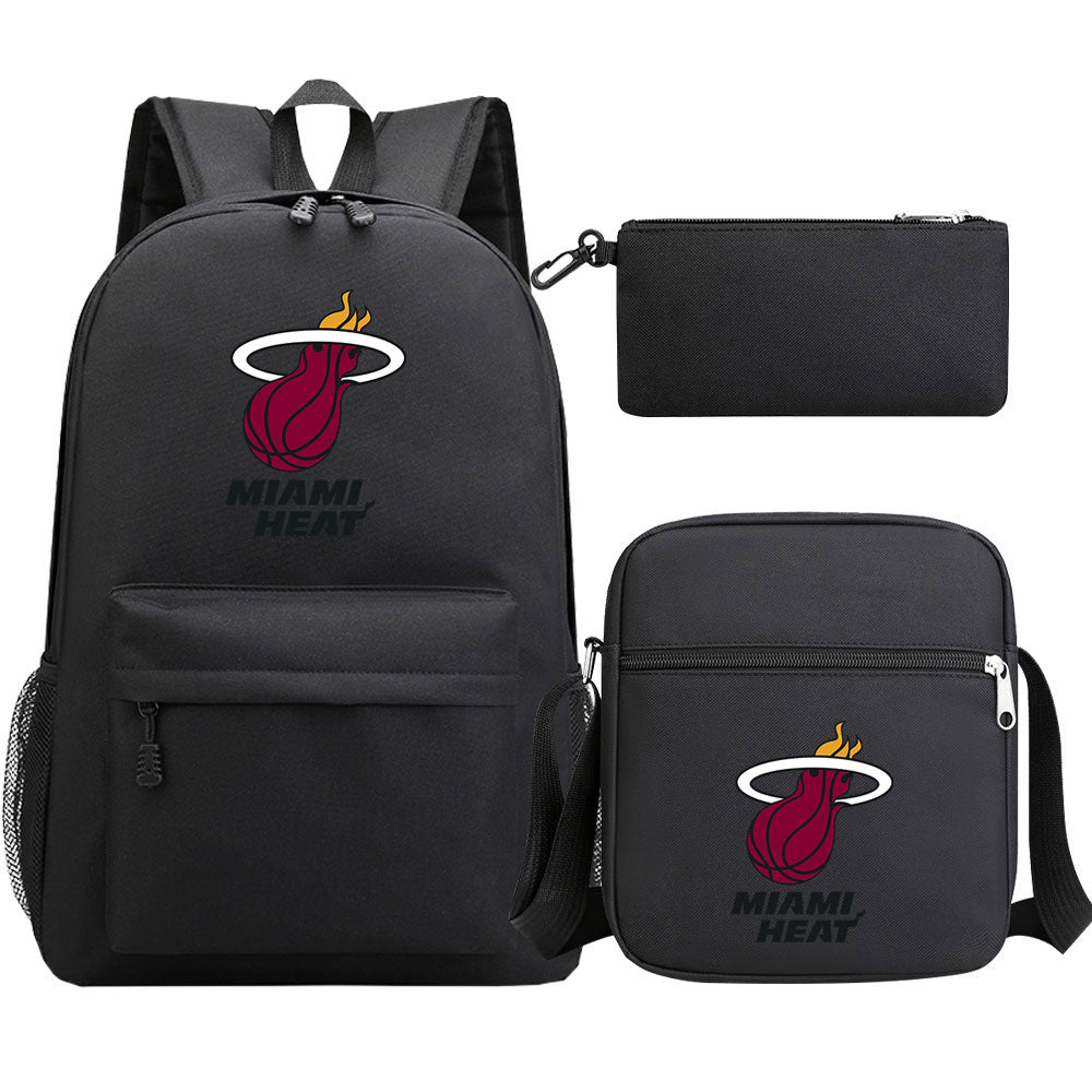 Miami Heat Basketball School Backpack Shoulder Bag Pencil Bags 3pcs Set