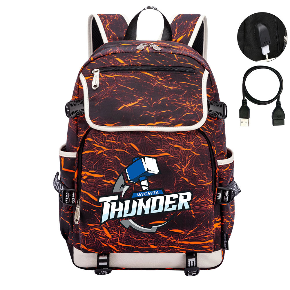 Wichita Thunder Hockey Backpack School Notebook Travel Bag