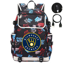 Milwaukee Brewers Backpack School Notebook Travel Bags
