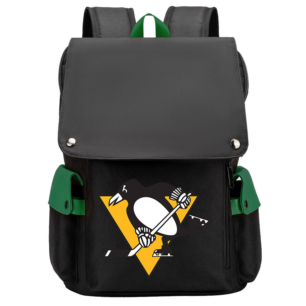 Pittsburgh Penguins Hockey Team School Backpack Oxford Laptop Bag