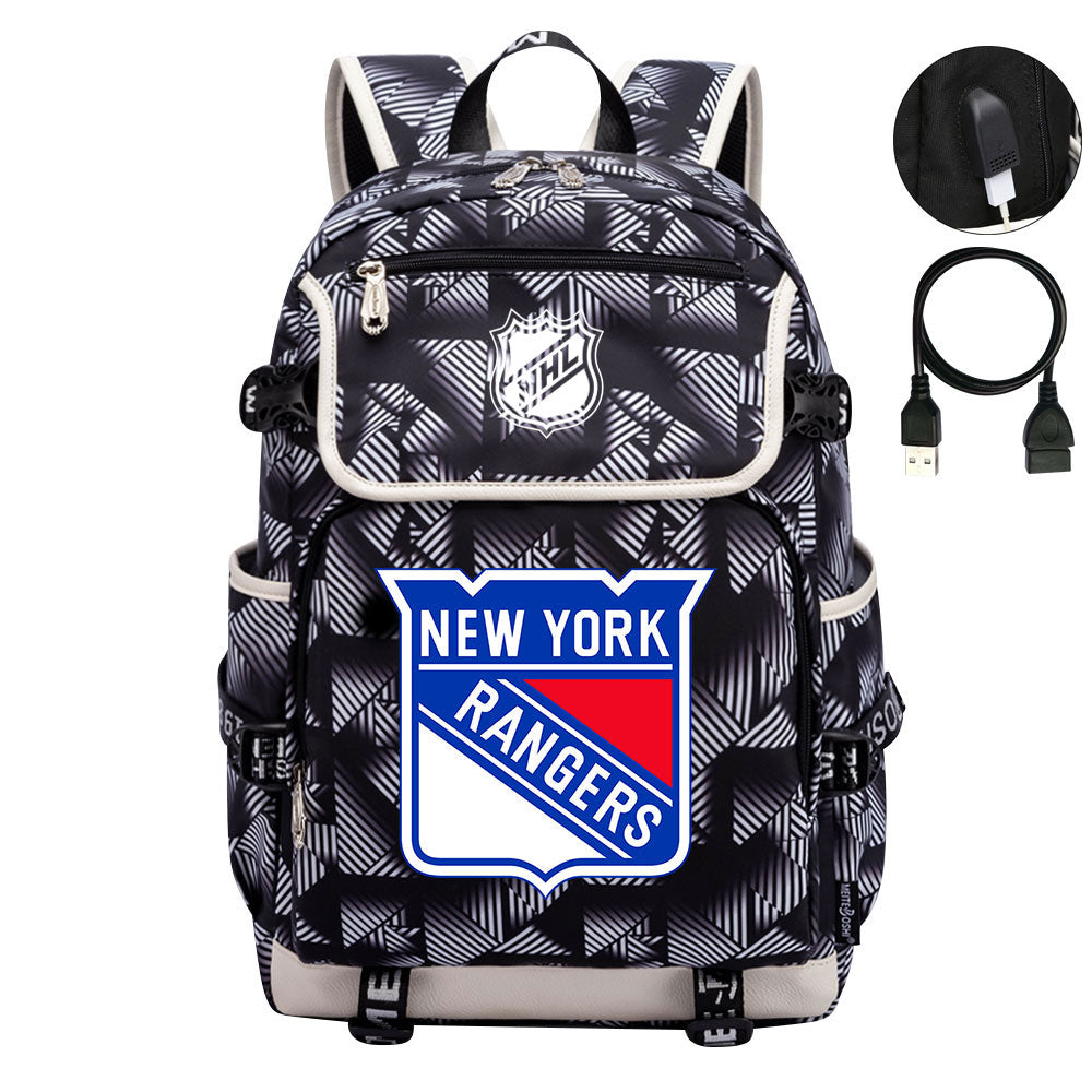 New York Rangers Hockey League Backpack School Notebook Travel Bag