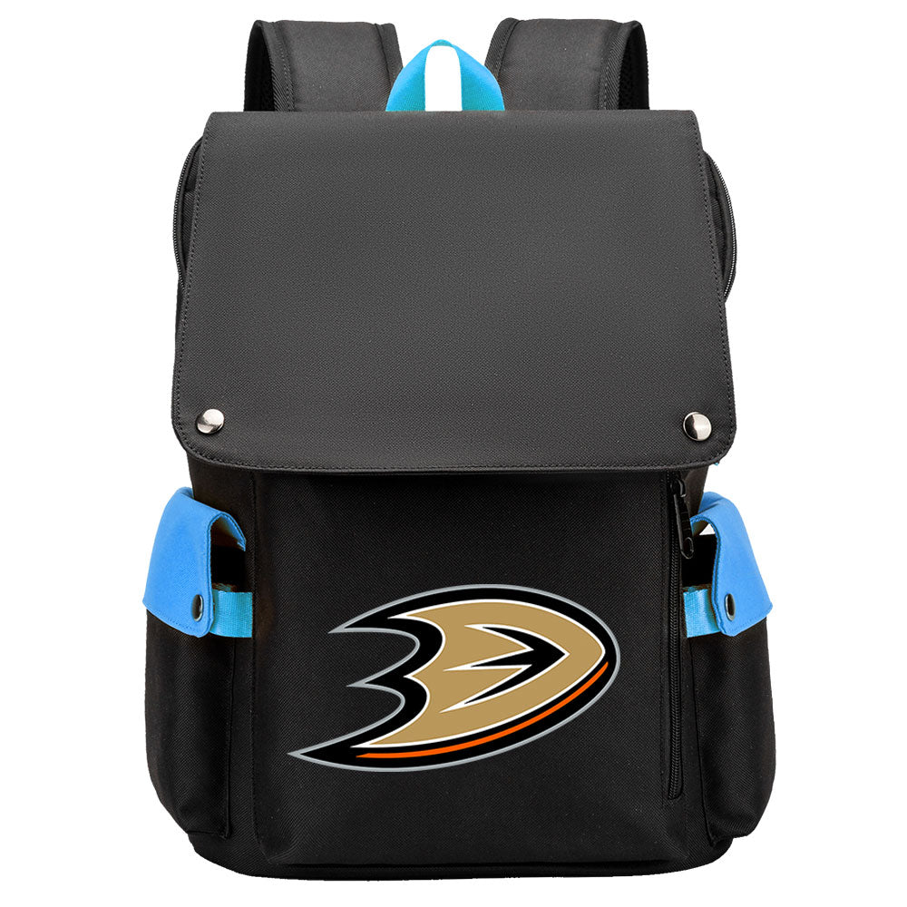 Anaheim Ducks Hockey Team Laptop Backpack Oxford School Bag
