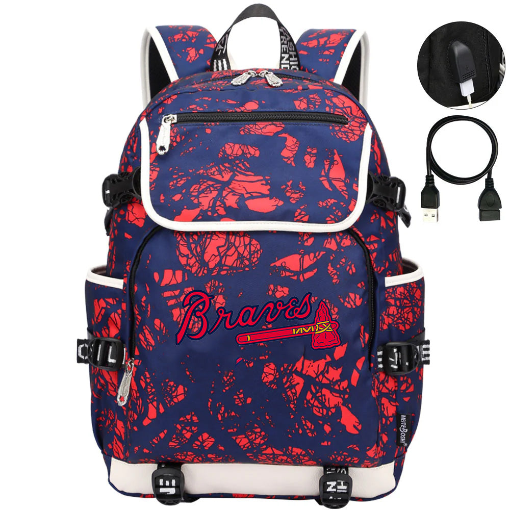 Atlanta Braves Backpack School Notebook Travel Bags