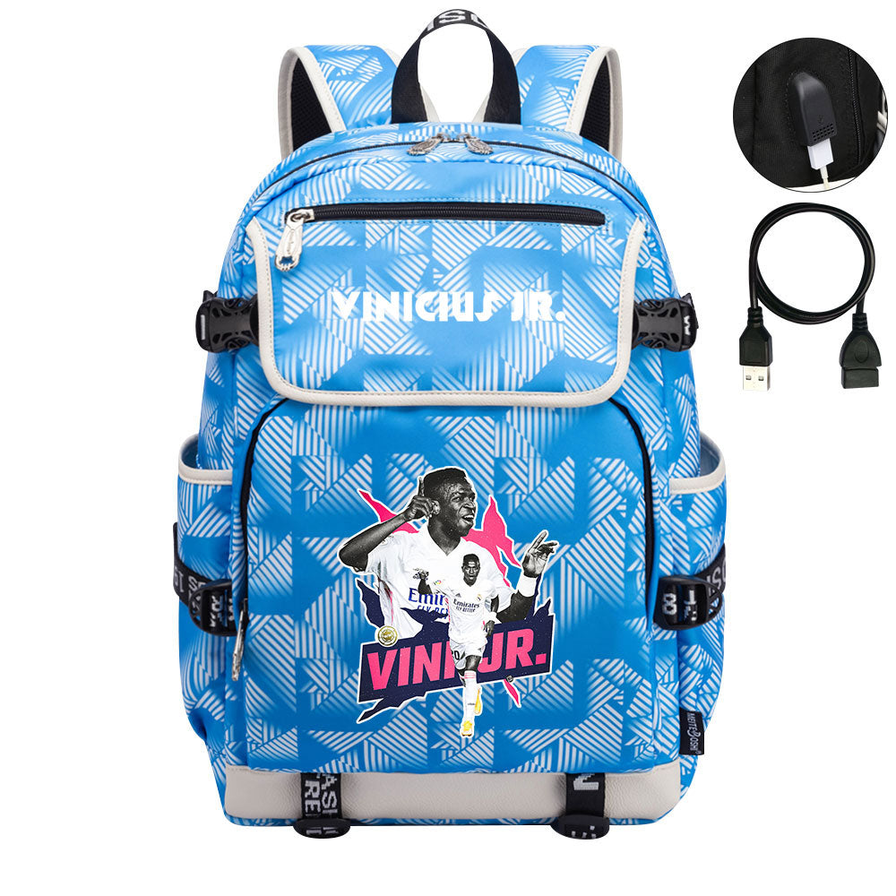 Vinicius Junior FC Backpack School Notebook Travel Bags