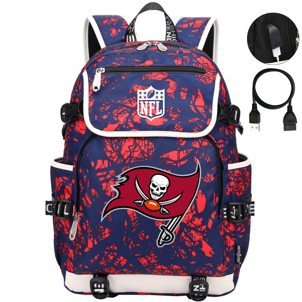 Tampa Bay Buccaneers Football Rugby Backpack School Notebook Travel Bags