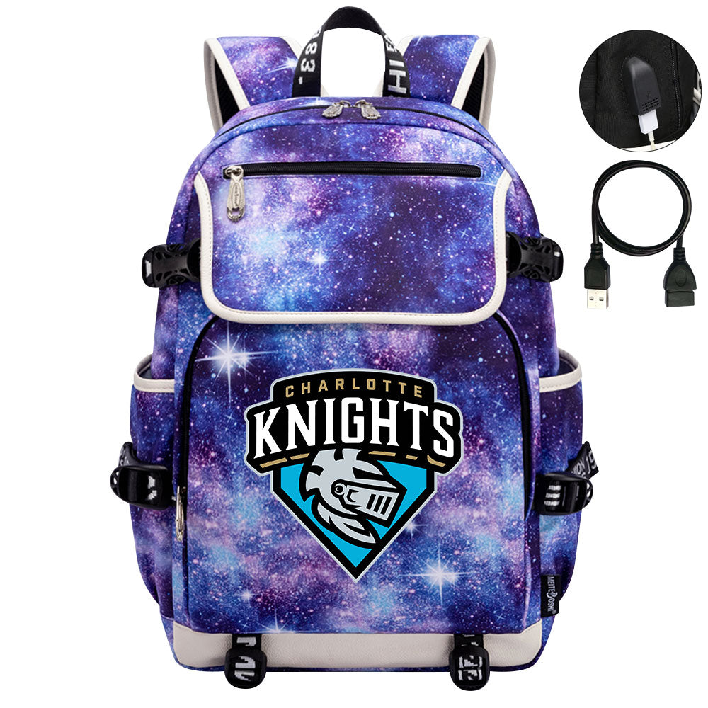 Charlotte Knights Backpack School Notebook Travel Bags