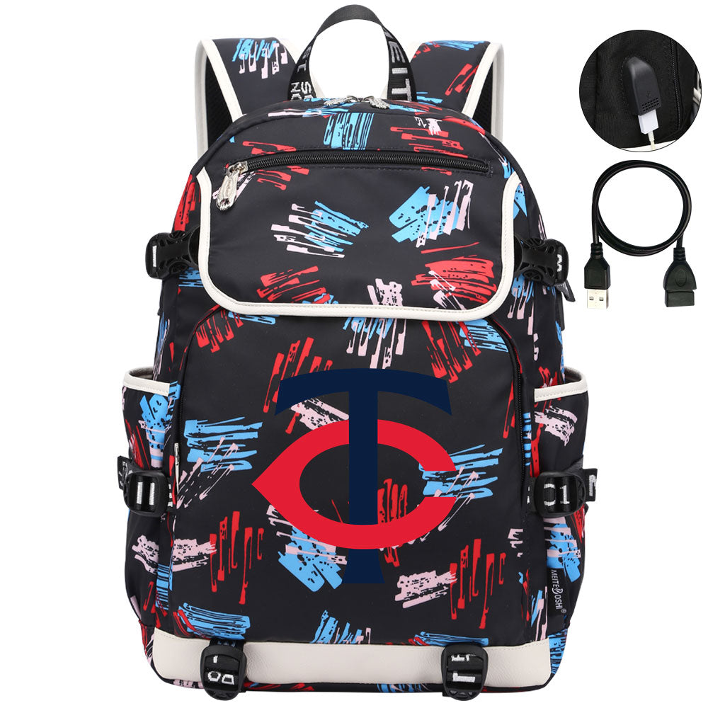 Minnesota Twins Backpack School Notebook Travel Bags