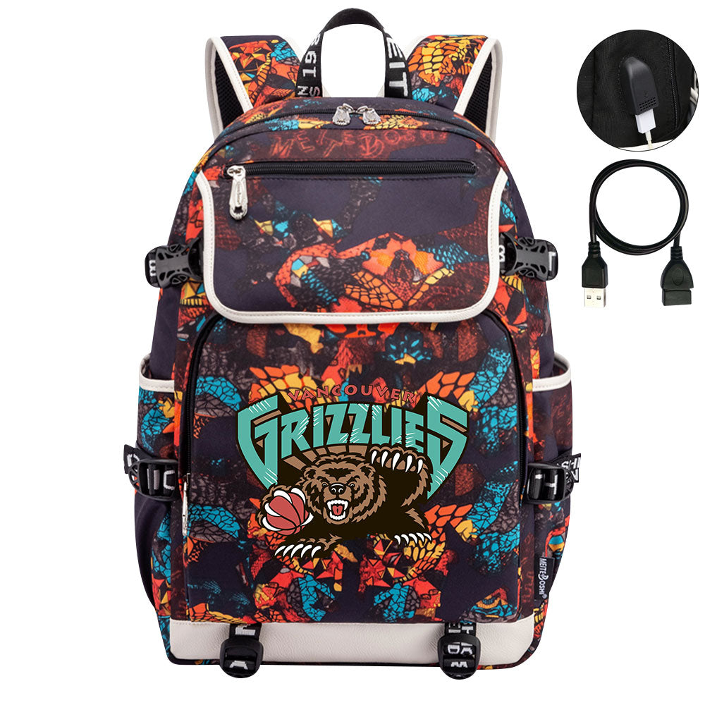 Vancouver Grizzlies Backpack School Notebook Travel Bags