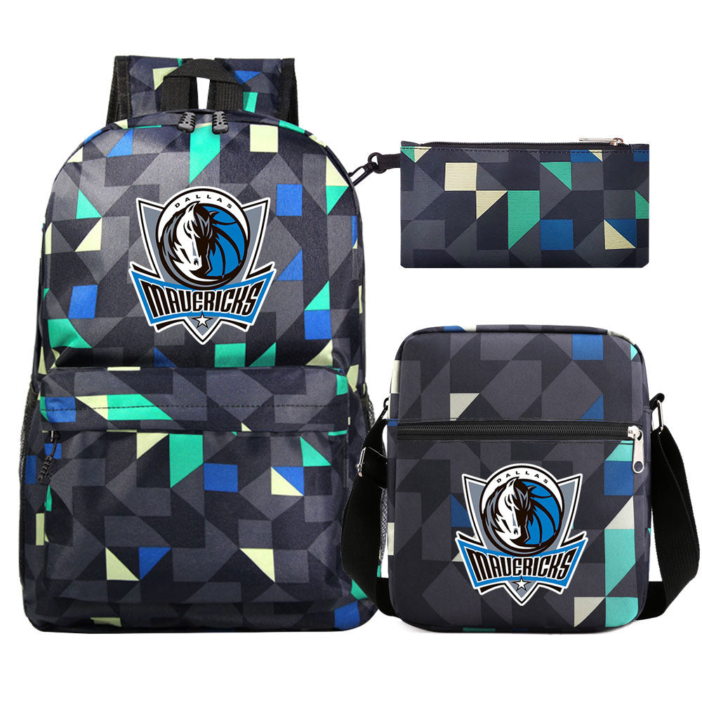 Dallas Mavericks Basketball School Backpack Shoulder Bag Pencil Bags 3pcs Set