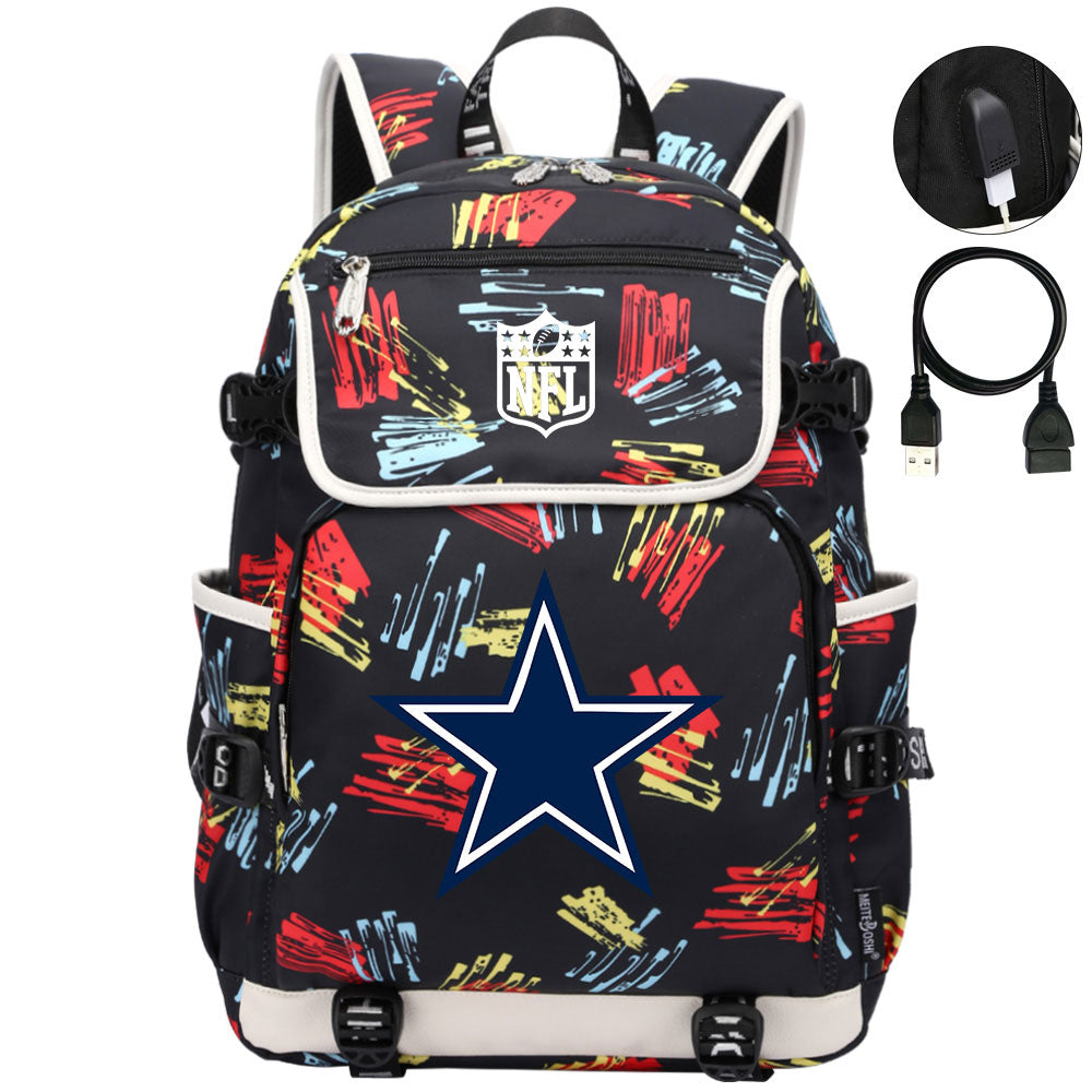 Dallas Cowboys Football Team Rugby Backpack School Notebook Travel Bag