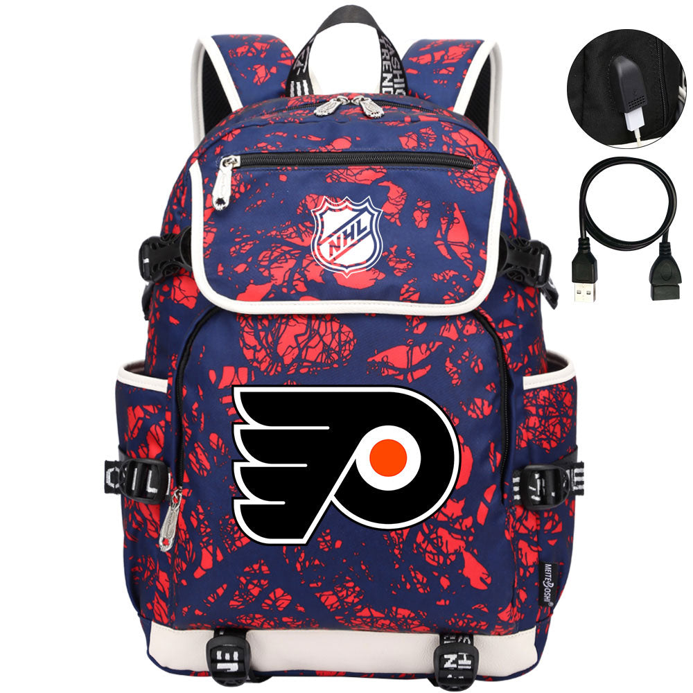 Philadelphia Flyers Hockey League Backpack School Notebook Travel Bag