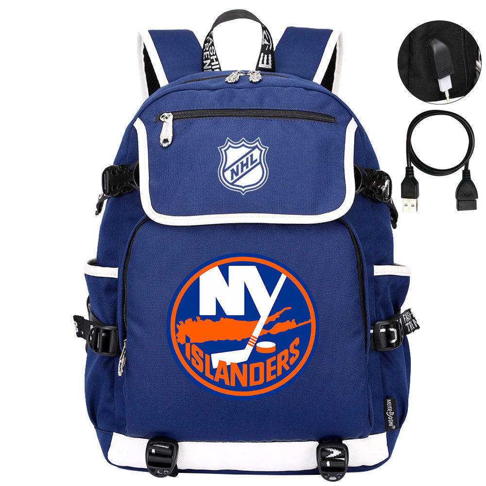 New York Islanders Hockey League Backpack School Notebook Travel Bag