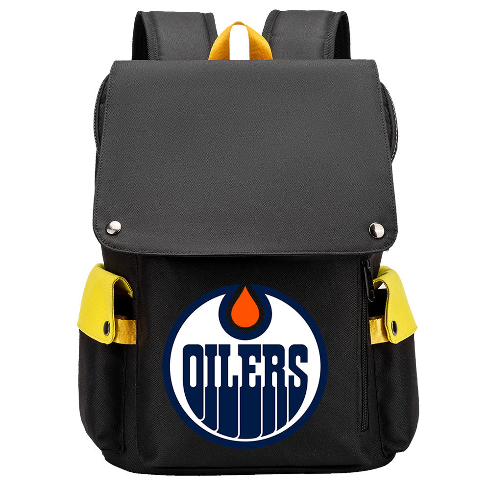 Edmonton Oilers Hockey Team School Backpack Oxford Laptop Bag