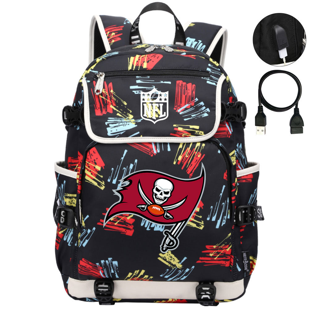 Tampa Bay Buccaneers Football Rugby Backpack School Notebook Travel Bags