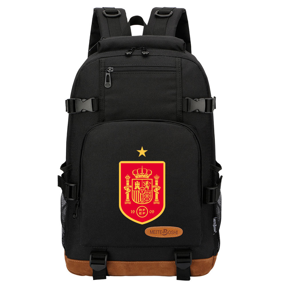 Spain National Football Team Waterproof Backpack School Notebook Travel Bag