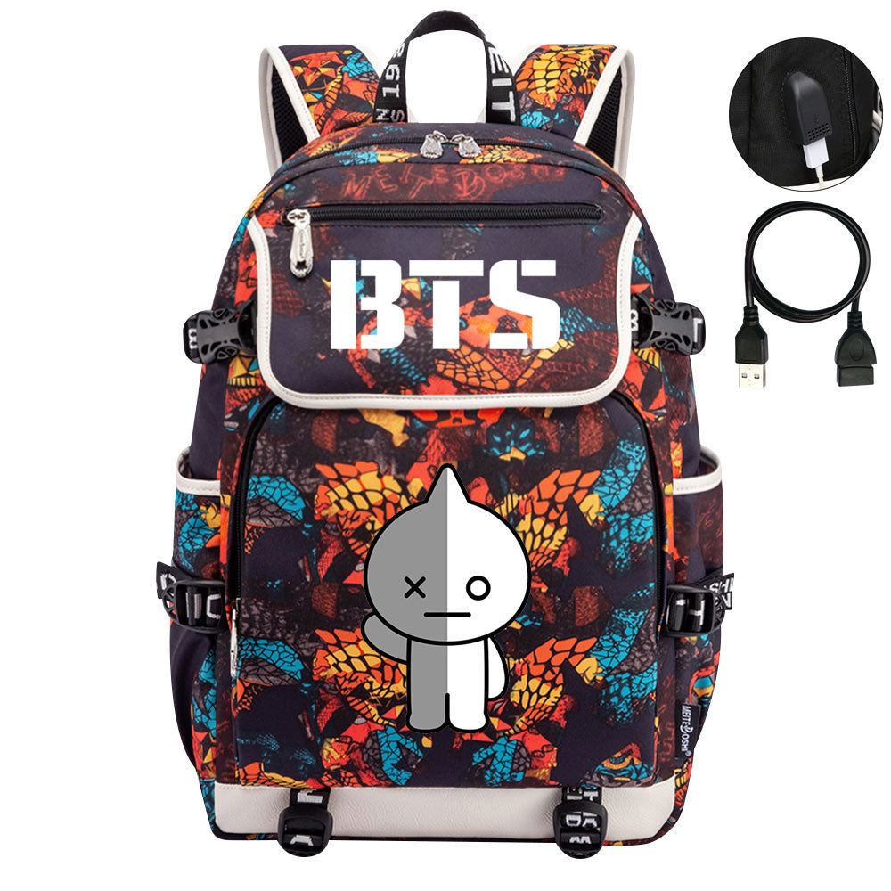BTS VAN Backpack School Notebook Travel Bags