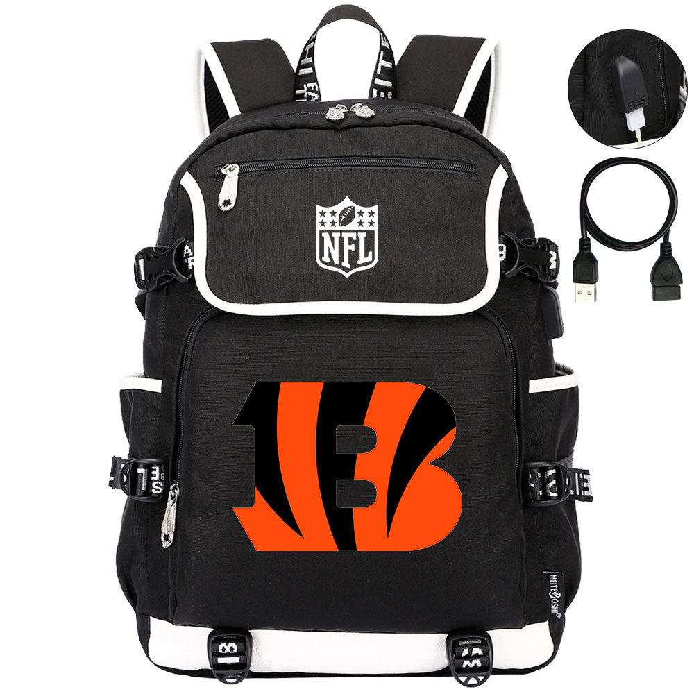 Cincinnati Bengals Football Team Rugby Backpack School Notebook Travel Bag