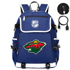 Minnesota Wild Hockey League Backpack School Notebook Travel Bag