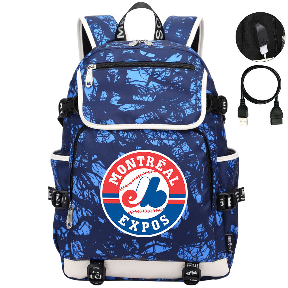 Montreal Expos Backpack School Notebook Travel Bags