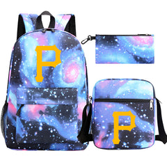 Pittsburgh Pirates Baseball School Backpack Shoulder Bag Pencil Bags 3pcs Set