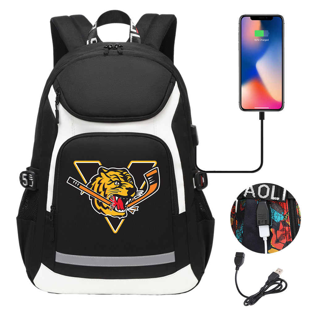 Victoriaville Tigres Backpack School Notebook Travel Bags With USB