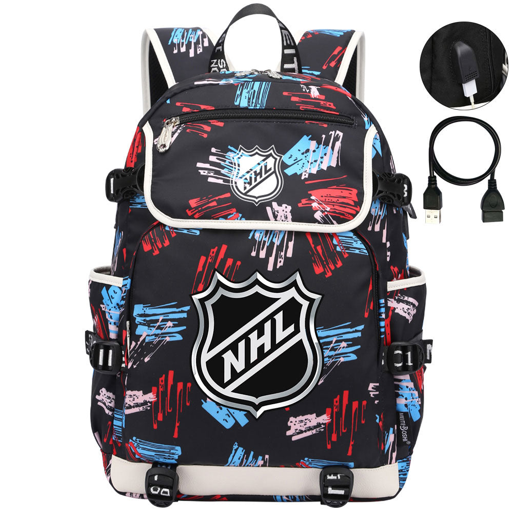 Hockey Team Backpack School Notebook Travel Bags
