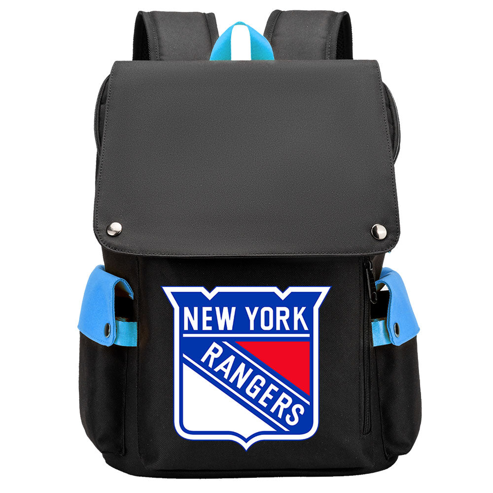 New York Rangers Hockey Team School Backpack Oxford Laptop Bag