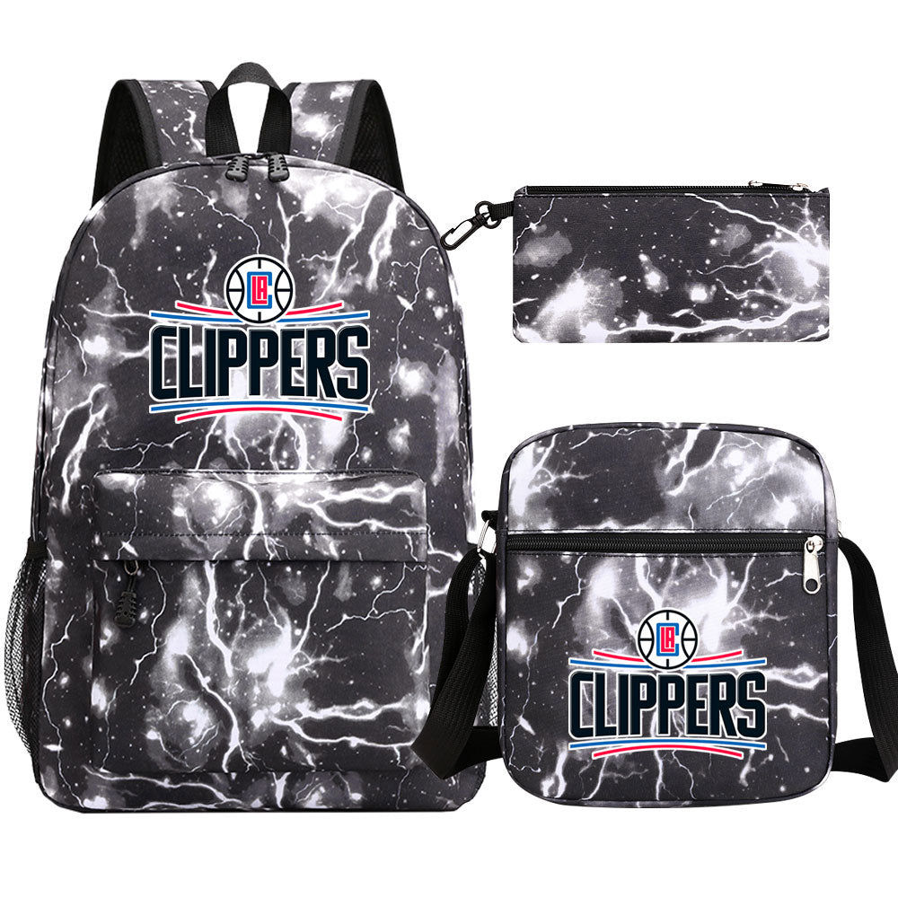 Los Angeles Clippers Basketball School Backpack Shoulder Bag Pencil Bags 3pcs Set
