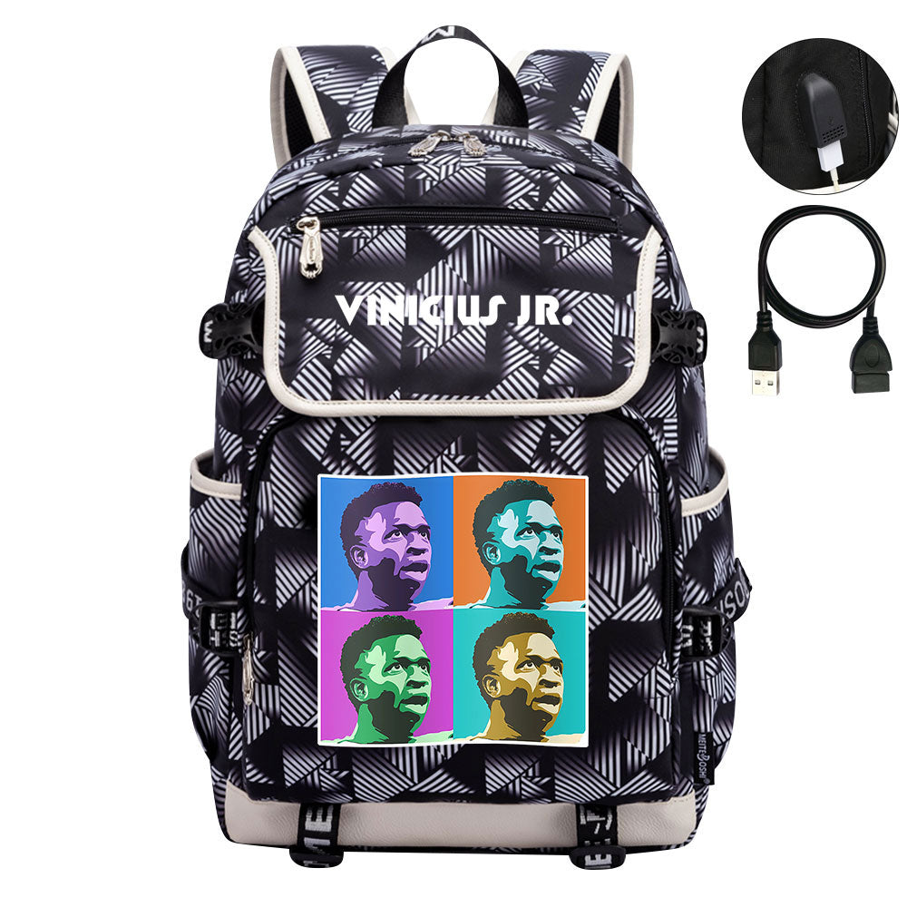 Vinicius Junior FC Backpack School Notebook Travel Bags