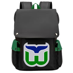 Hartford Whalers Hockey Team School Backpack Oxford Laptop Bag