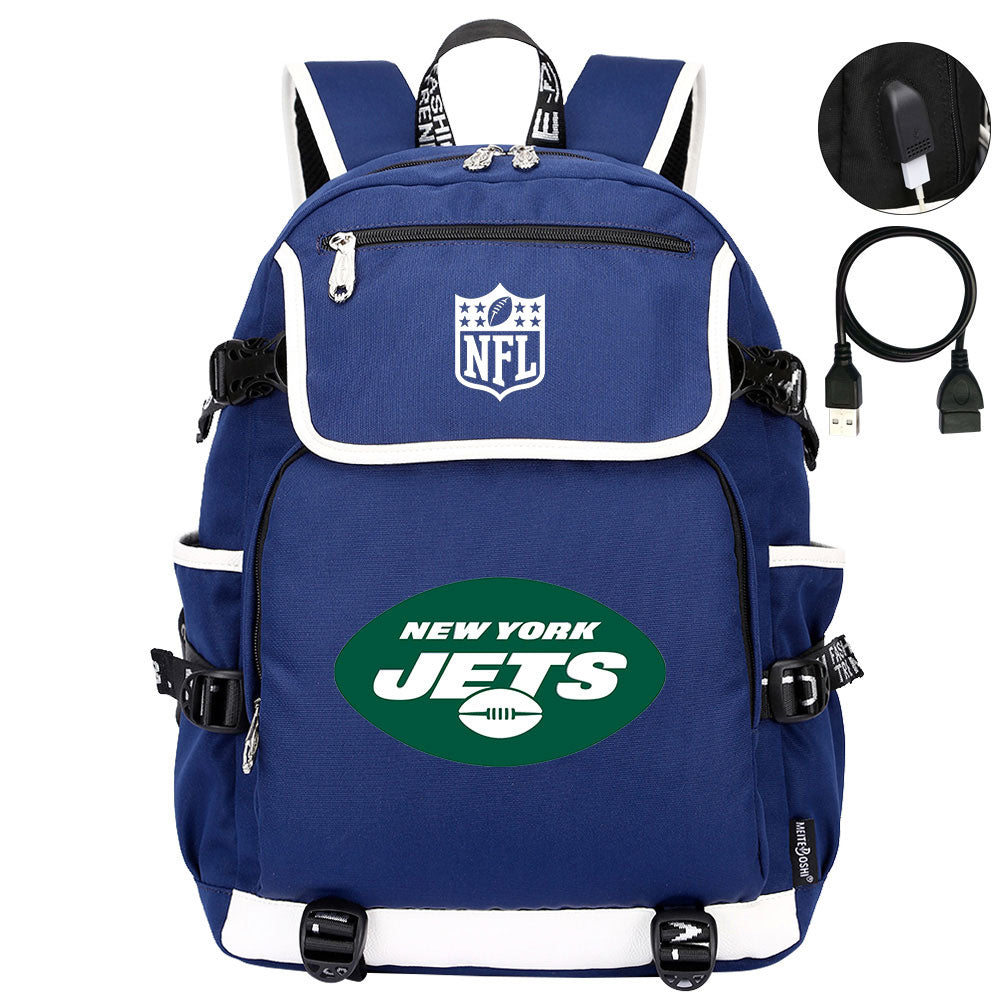 New York Jets Football Rugby Backpack School Notebook Travel Bags