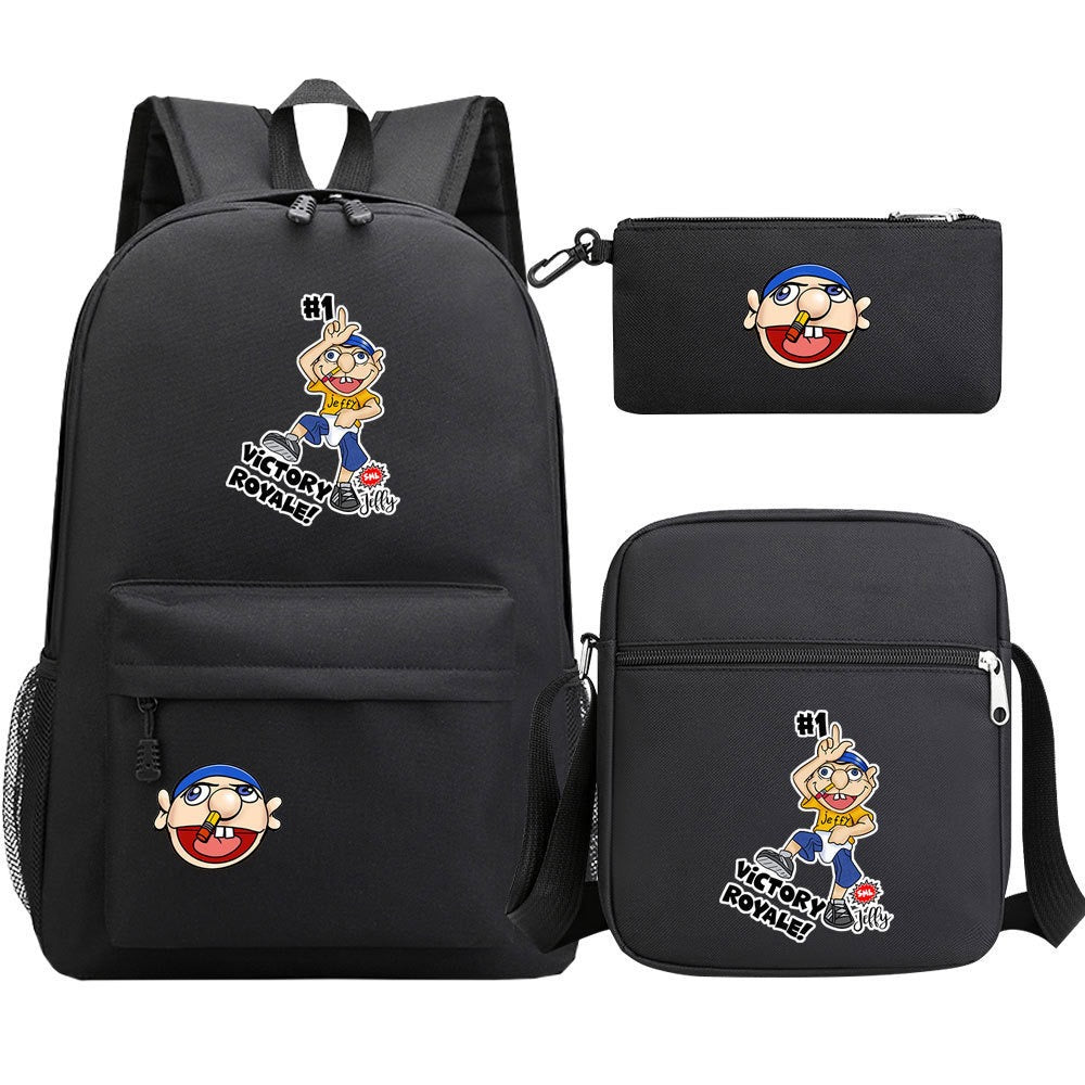 Jeffy School Backpack Shoulder Bag Pencil Bags 3pcs Set
